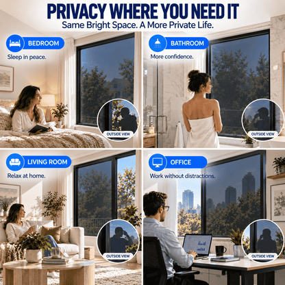 Window Privacy Film – One-Way Privacy, UV & Heat Protection