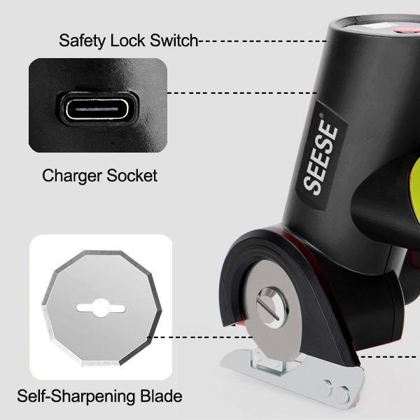 Cordless Rechargeable Electric Scissors – Portable Cutter for Fabric, Cardboard, Carpet