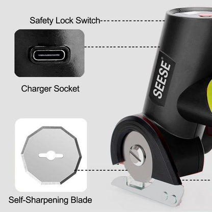 Cordless Rechargeable Electric Scissors – Portable Cutter for Fabric, Cardboard, Carpet