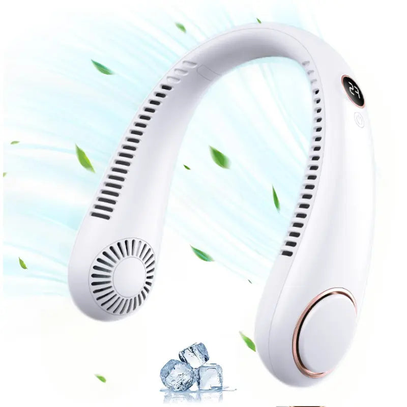 ❄️LAST DAY 75% OFF ✨Portable Neck Fan, Bladeless Wearable Personal Fan, Hands-Free Cooling for Outdoor & Office