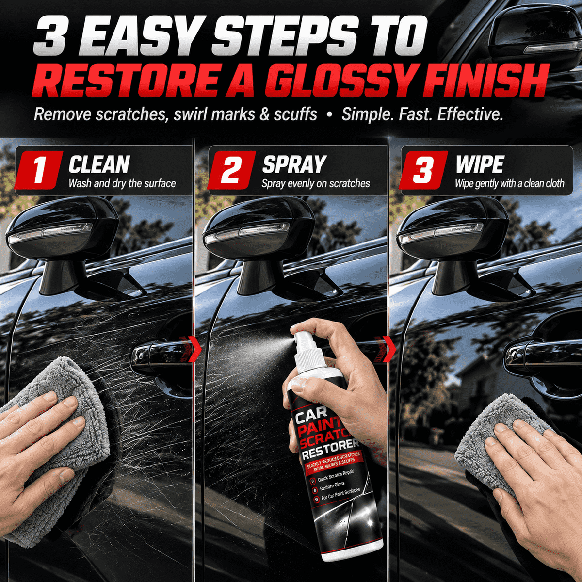 Car Paint Scratch Restorer – Quickly Reduces Scratches, Swirl Marks & Scuffs🍀