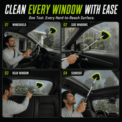 Car Windshield Cleaning Brush — Extendable Microfiber for 360° Window Cleaning🍇