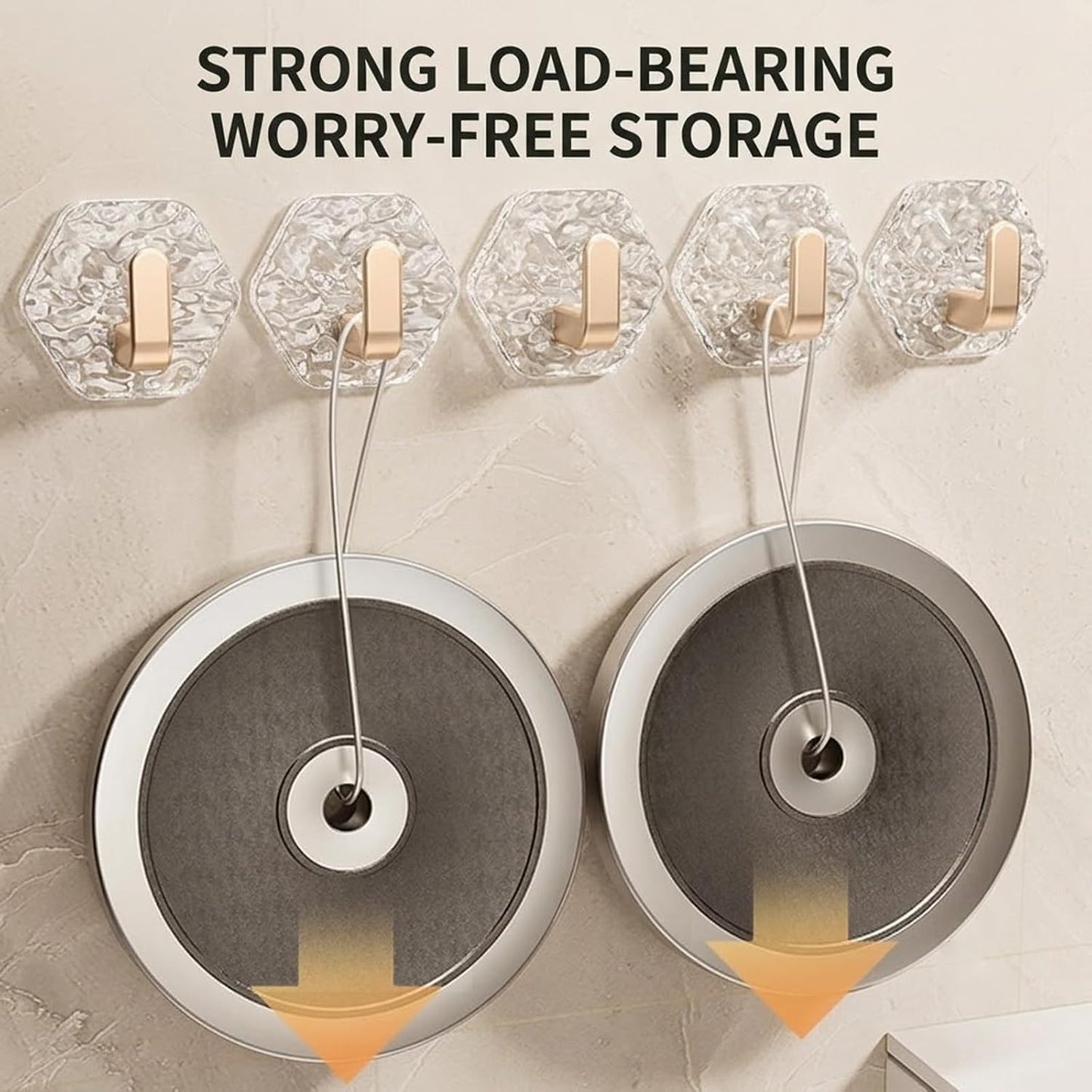 Hexagonal Ripple Heavy Duty Hooks for Bathroom, Kitchen & Household Organization