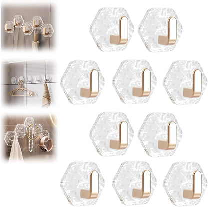 Hexagonal Ripple Heavy Duty Hooks for Bathroom, Kitchen & Household Organization