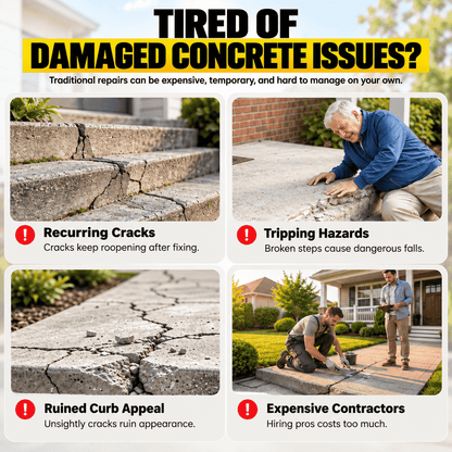 Waterproof Concrete Wall, Floor & Step Repair Paste – For Cracks, Holes & Chips🛡️