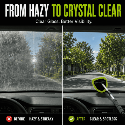 Car Windshield Cleaning Brush — Extendable Microfiber for 360° Window Cleaning🍇