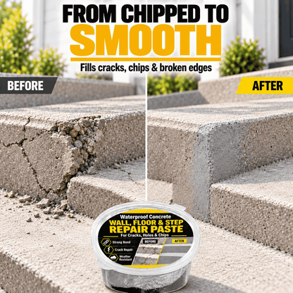 Waterproof Concrete Wall, Floor & Step Repair Paste – For Cracks, Holes & Chips🛡️