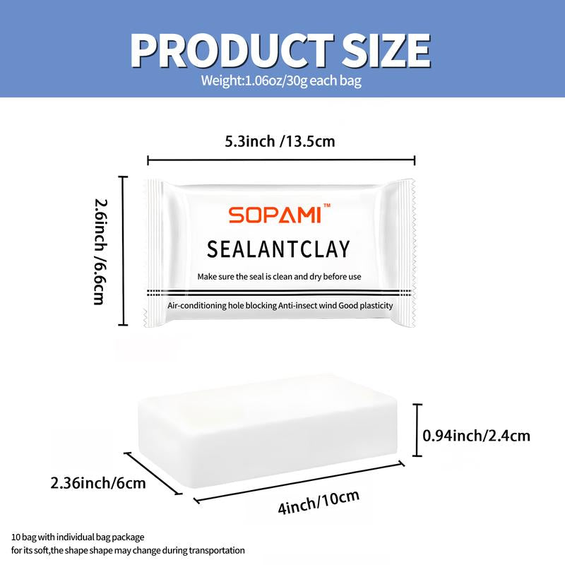 Eco-Friendly Sealant Clay – Waterproof Moldable Caulk Putty for Air Conditioner Holes, Wall Cracks & Pipe Gaps, Strong Adhesion Repair Sealant