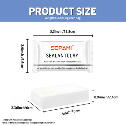Eco-Friendly Sealant Clay – Waterproof Moldable Caulk Putty for Air Conditioner Holes, Wall Cracks & Pipe Gaps, Strong Adhesion Repair Sealant