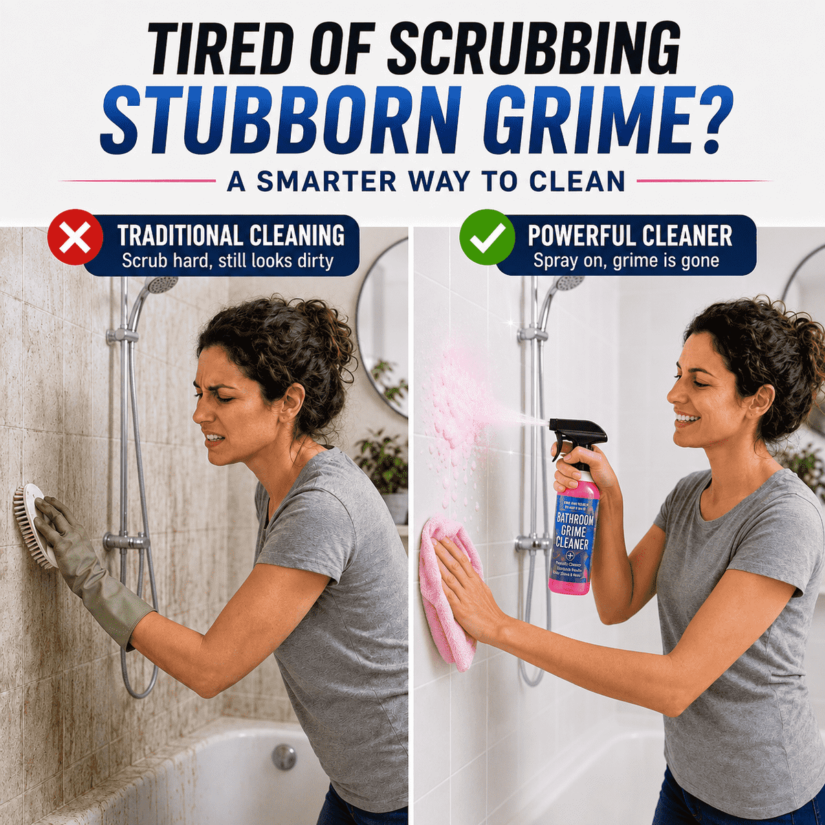 Spray Away Years of Bathroom Grime — Powerful Cleaner for Limescale, Mold, Water Stains & More✨