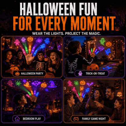 Halloween Finger Lights, Fun Multi-Design Glow Toys for Kids, Party Favors, Decorations & Gifts