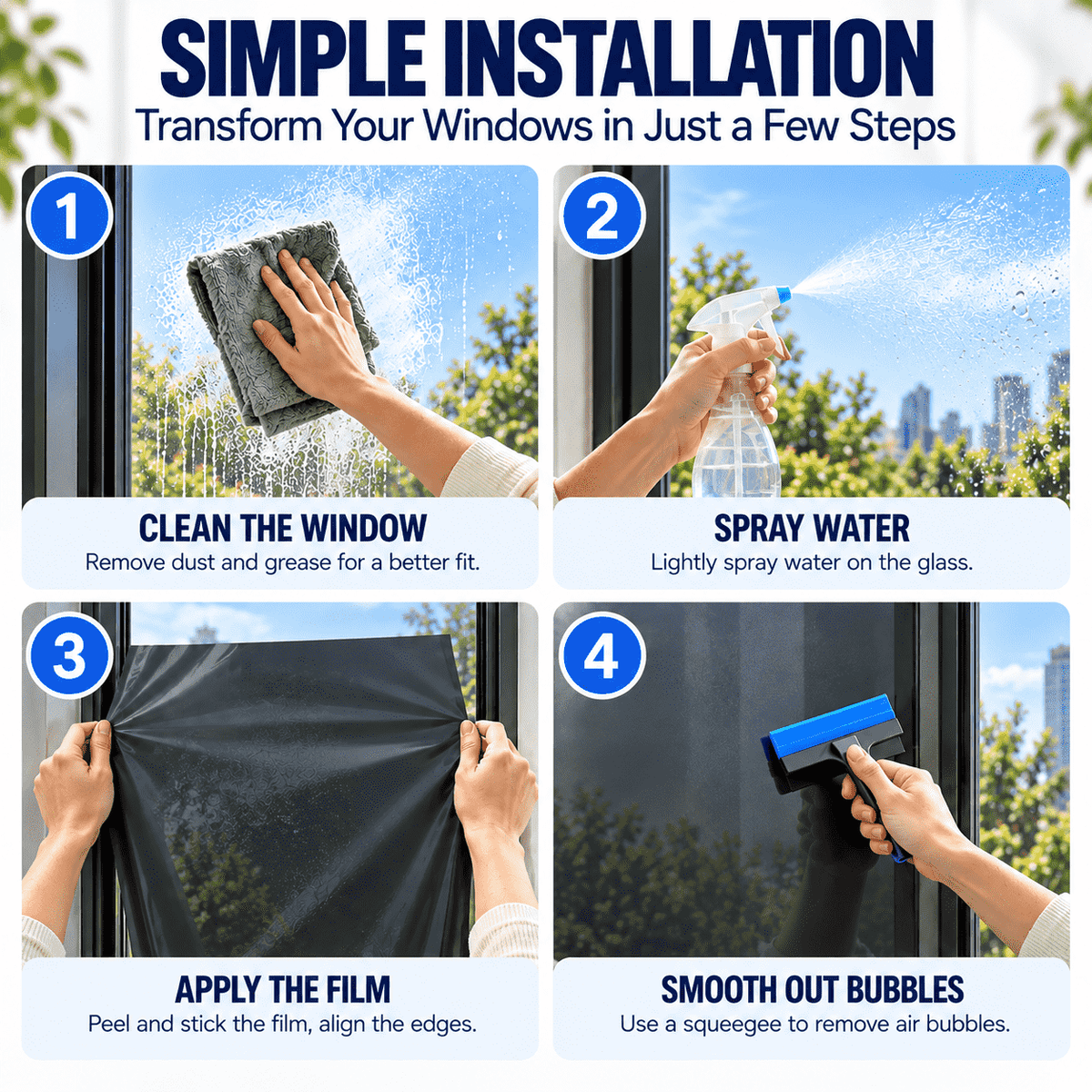 Window Privacy Film – One-Way Privacy, UV & Heat Protection