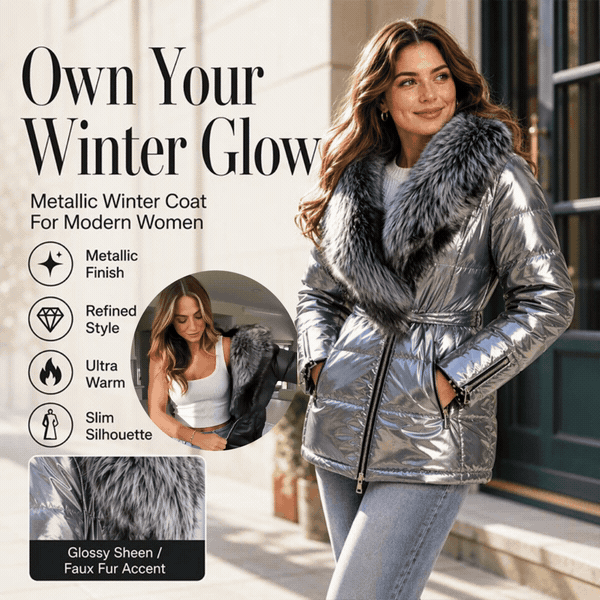Women's Padded Jacket With Faux Fur Collar