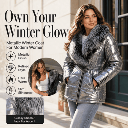 Women's Padded Jacket With Faux Fur Collar