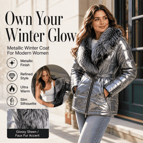 Women's Padded Jacket With Faux Fur Collar