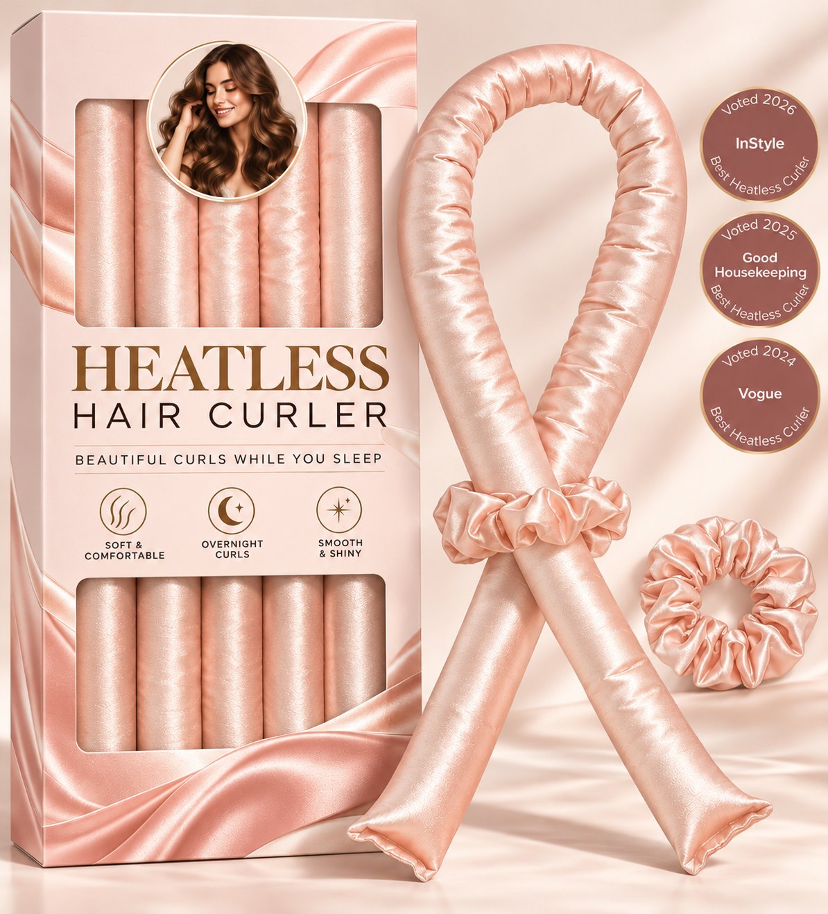 Satin Heatless Curls Overnight Set🍀