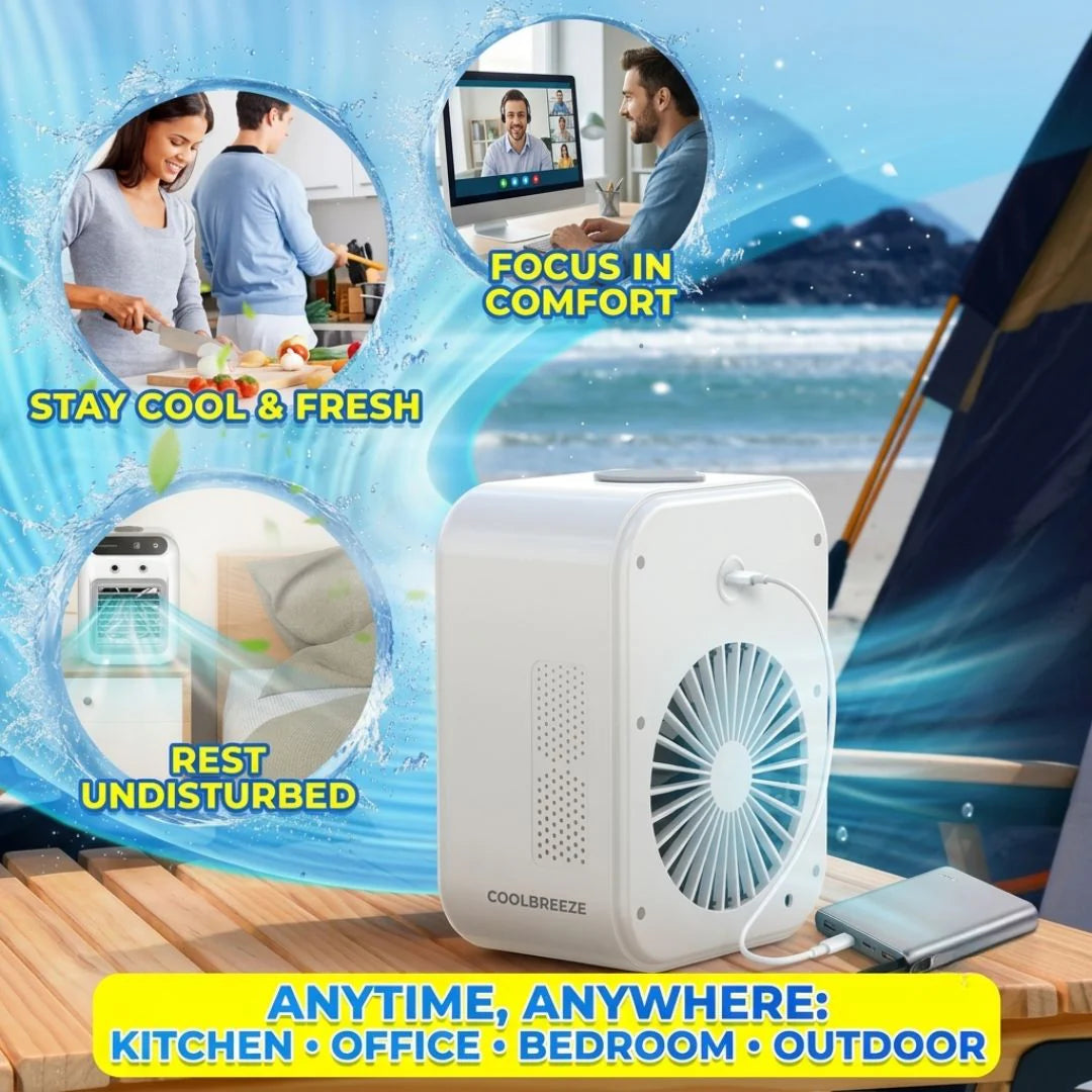 Portable Air Cooler,3-in-1 Cooling Fan with 2 Mist Speeds