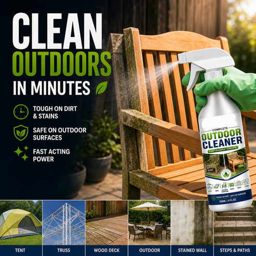 Outdoor Cleaning Spray for Patios, Decks, Fences, Brick, Stone, Steps & Walkways – Tough on Dirt, Grime, Moss & Green Buildup