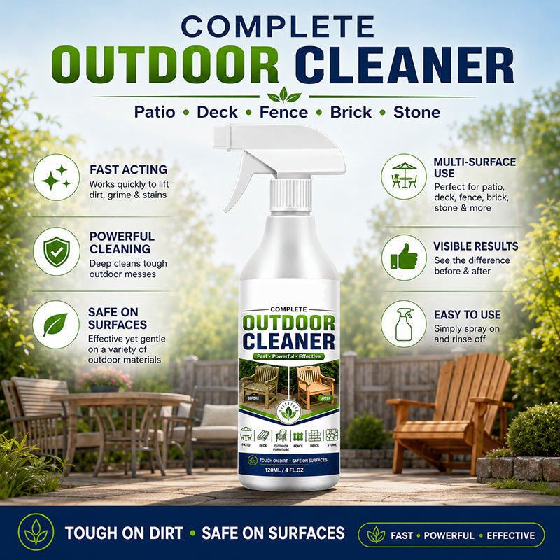 Outdoor Cleaning Spray for Patios, Decks, Fences, Brick, Stone, Steps & Walkways – Tough on Dirt, Grime, Moss & Green Buildup