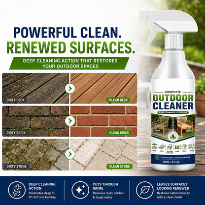 Outdoor Cleaning Spray for Patios, Decks, Fences, Brick, Stone, Steps & Walkways – Tough on Dirt, Grime, Moss & Green Buildup